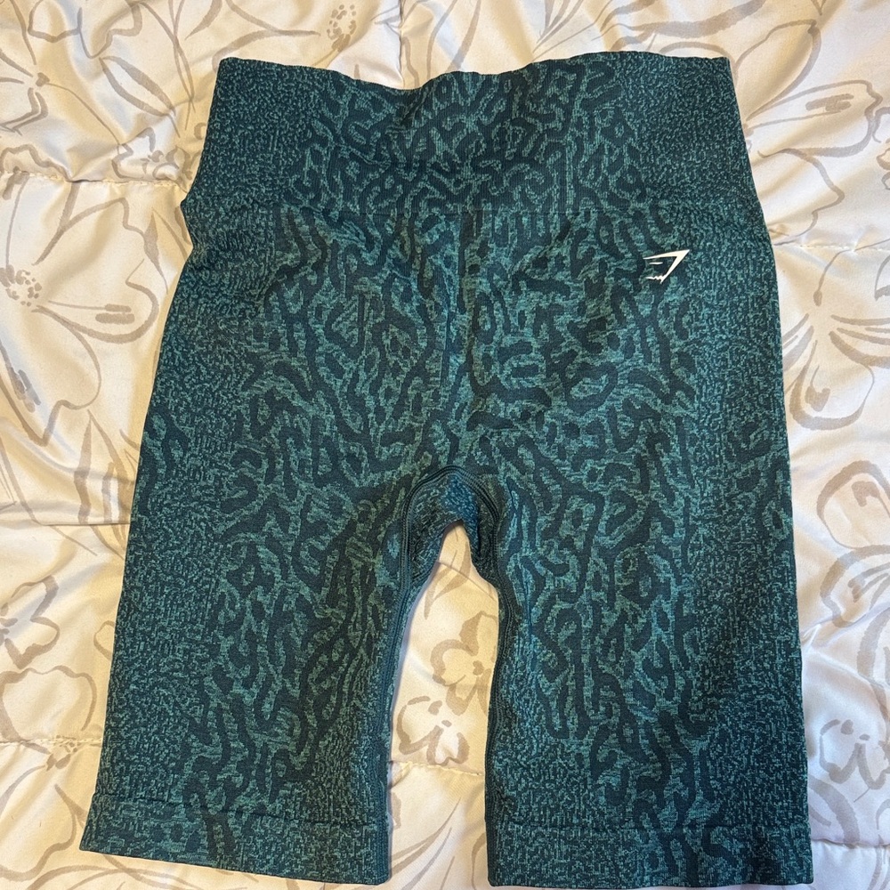Gymshark Teal Patterned Bike Shorts